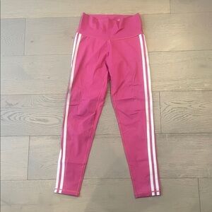 Pink Leggings with White Stripes